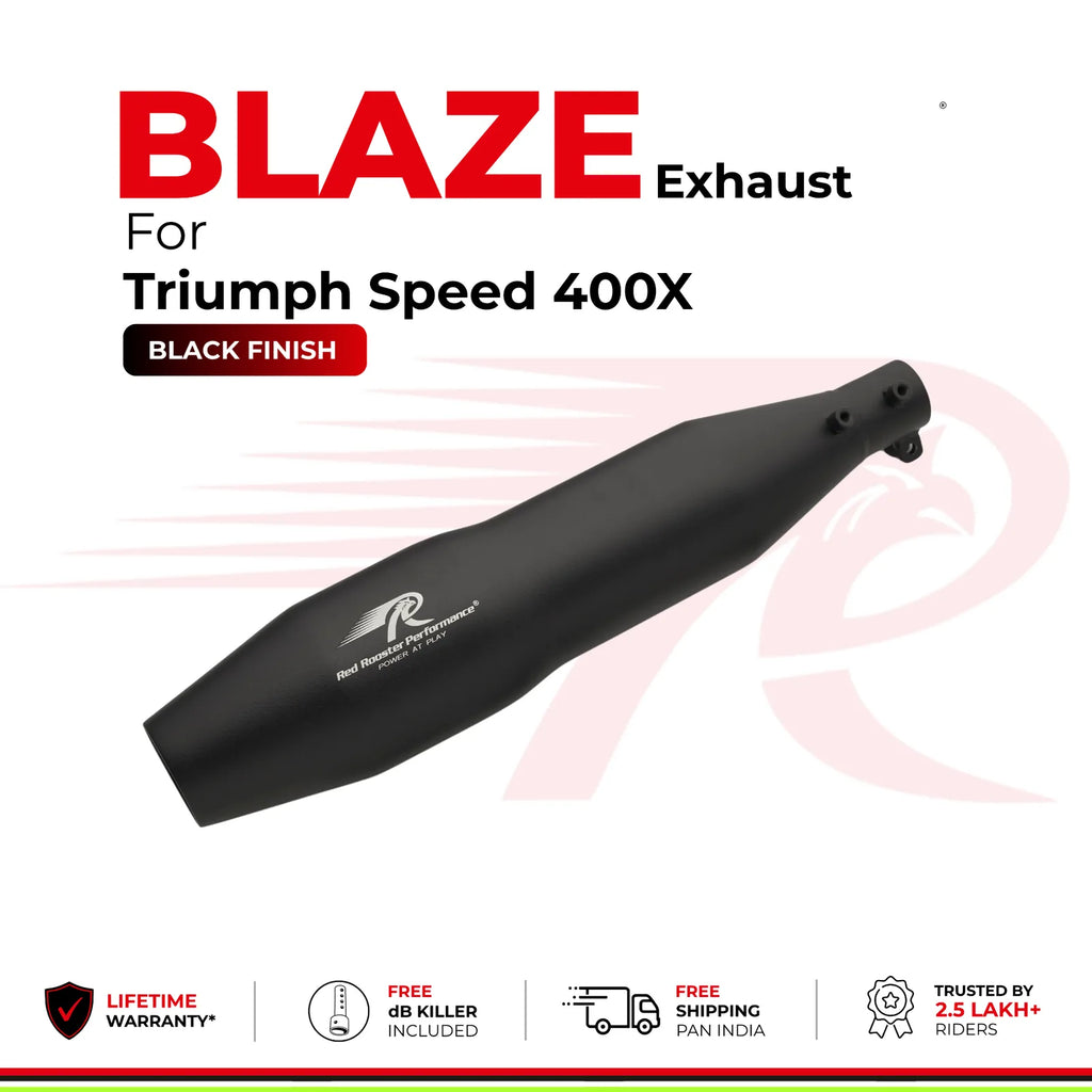 Blaze Exhaust for Triumph Scrambler 400 X - Black Finish