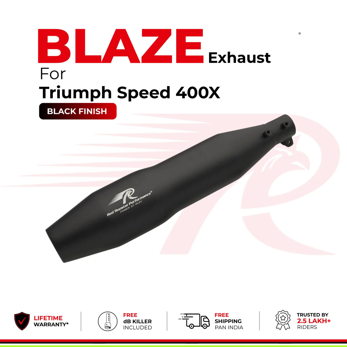 Blaze Exhaust for Triumph Scrambler 400 X - Black Finish