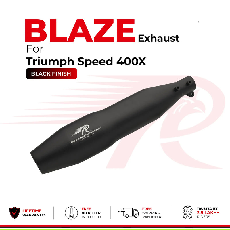 Blaze Exhaust for Triumph Scrambler 400 X - Black Finish