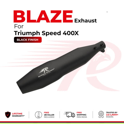 Blaze Exhaust for Triumph Scrambler 400 X - Black Finish