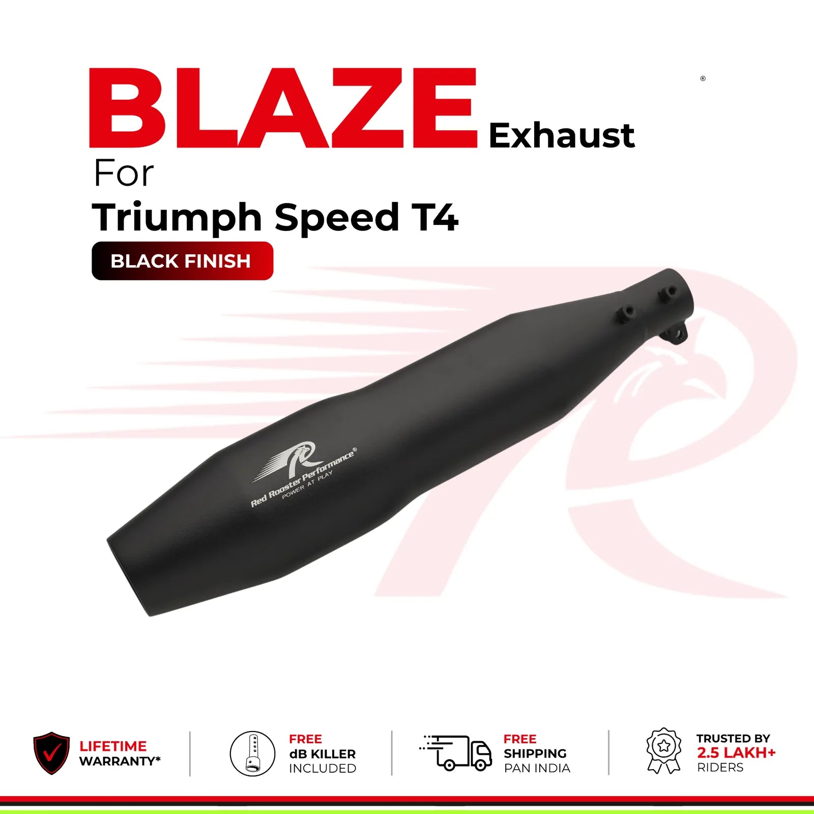 Blaze Exhaust for Triumph Speed 400 - Black Finish