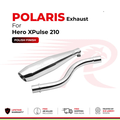 Polaris Exhaust for Hero Xpulse 210 - Polish Finish
