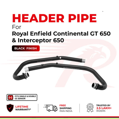 Header Pipe / Bend Pipe for Royal Enfield Continental GT 650 & Interceptor 650 - Black Finish
