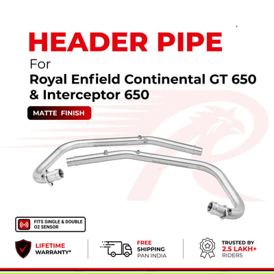 Header Pipe / Bend Pipe for Royal Enfield Continental GT 650 & Interceptor 650 - Matte Finish