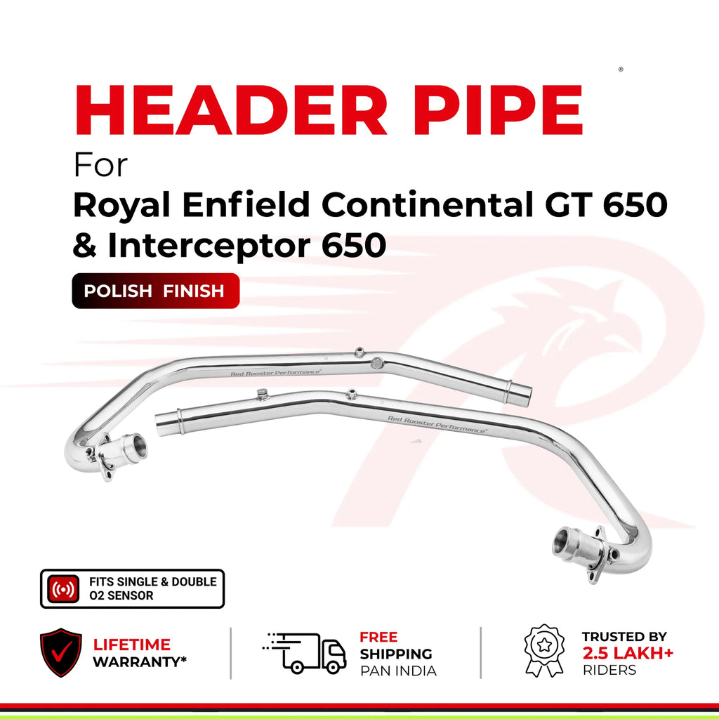 Header Pipe / Bend Pipe for Royal Enfield Continental GT 650 & Interceptor 650 - Polish Finish