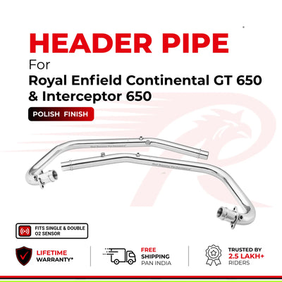 Header Pipe / Bend Pipe for Royal Enfield Continental GT 650 & Interceptor 650 - Polish Finish