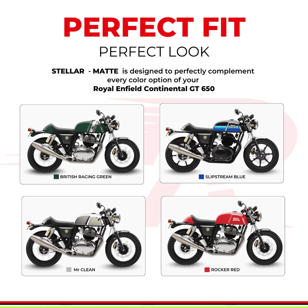 Stellar Exhaust for Royal Enfield Continental GT 650 - Matte Finish