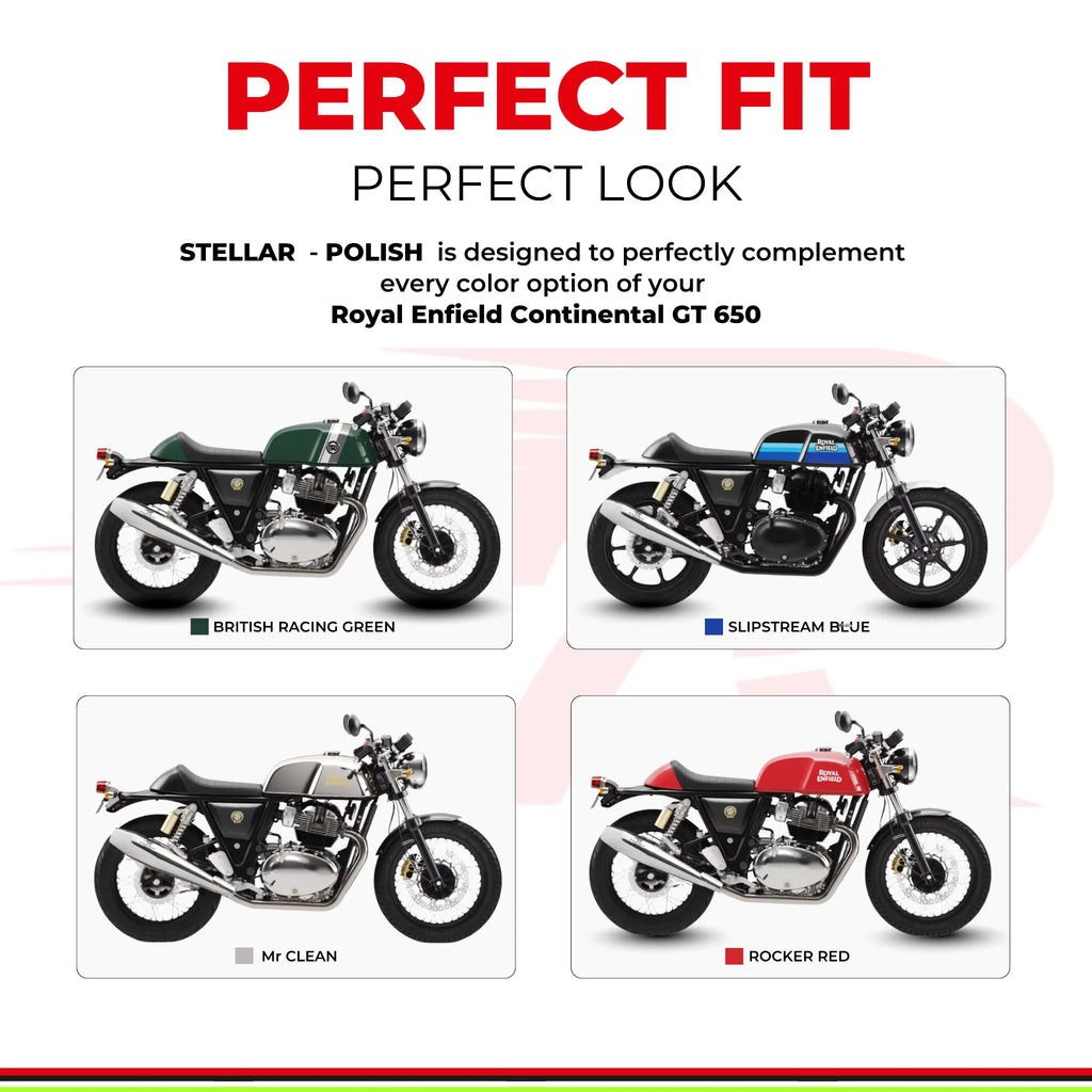 Stellar Exhaust for Royal Enfield Continental GT 650 - Polish Finish